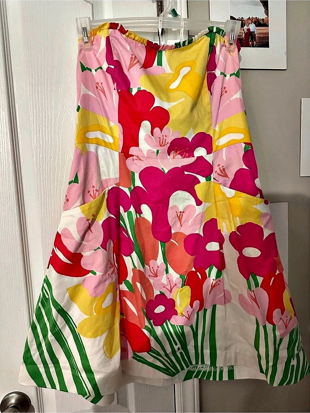 Lilly Pulitzer Floral Strapless Mini Dress in Pink & Green